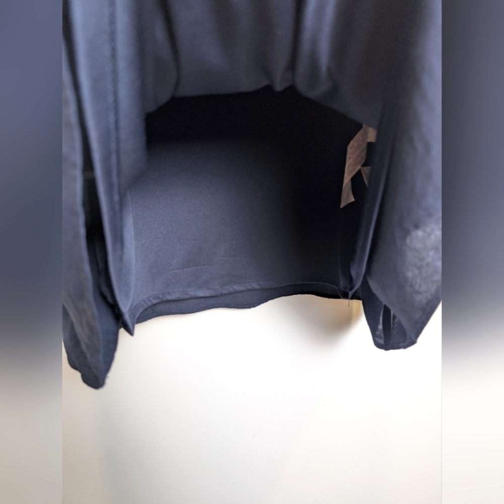 Zara Basic Navy Blue Ruffle Sleeve Dress Size Medium - Picture 6 of 8